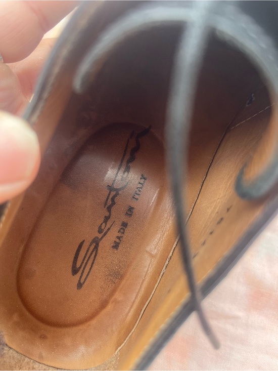 Santoni Black Leather Lace-Up Loafers main image 6